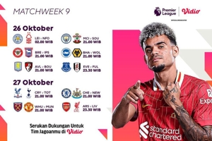 Jadwal dan Link Siaran Langsung Pertandingan Liga Inggris 2024/25 Matchweek 9 di Vidio