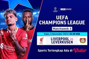 Link Siaran Langsung Pertandingan Liga Champions: Liverpool vs Leverkusen Matchweek 4 di Vidio