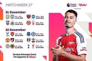 Jadwal Live Streaming Liga Inggris 2024/25 Matchweek 17 di Vidio Akhir Pekan Ini