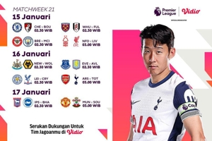 Jadwal Siaran Langsung Liga Inggris 2024/25 Matchweek ke 21 di Vidio