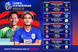 Jadwal Siaran Langsung BRI Liga 1 2024/25 Matchweek ke 19 di Vidio