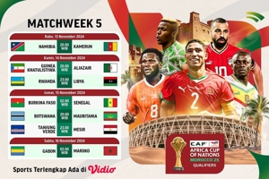 Jadwal Siaran Langsung AFCON Qualifiers 2025 Matchday 5 Pekan Ini di Vidio