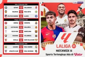 Jadwal dan Link Siaran Langsung La Liga 2024/25 Matchweek 14 Pekan Ini di Vidio