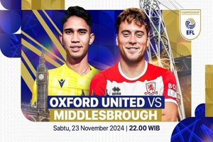 Oxford United vs Middlesbrough: Marselino Ferdinan Siap Debut? Saksikan Live di Vidio