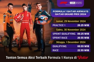 Jadwal dan Link Siaran Langsung Formula 1 Grand Prix Qatar 2024 di Vidio, 29 November-1 Desember 2024