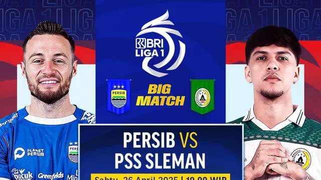 Dapatkan link siaran langsung big match BRI Liga 1: Persib vs PSS Sleman pada matchweek 30 di Vidio. Saksikan dan dukung tim jagoan kalian di BRI Liga 1 2024/25 pada matchweek ke 30 di pekan ini hanya di layanan OTT Vidio. (sum. doc. vidio.com)