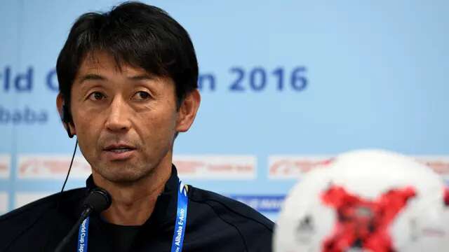 Federasi Sepak Bola Thailand (FAT) resmi menunjuk Masatada Ishii sebagai pelatih anyar Timnas Thailand, Rabu (22/11/2023). (AFP/Toru Yamanaka)