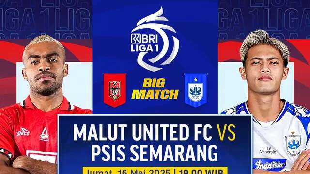 Link nonton streaming BRI Liga 1: Malut United vs PSIS Semarang di Vidio. Jangan sampai ketinggalan pertandingan BRI Liga 1 2024/25 pada matchweek ke 33 di pekan ini hanya di layanan OTT Vidio. (sum. doc. vidio.com)