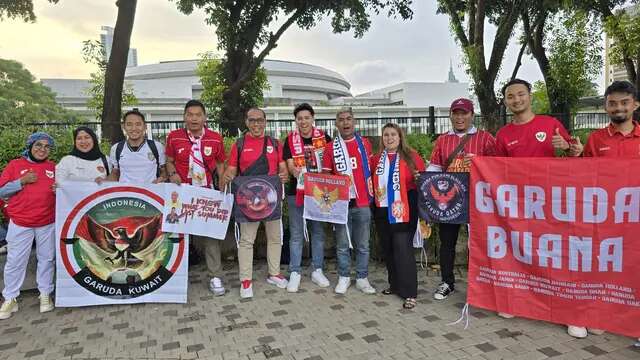 Garuda Timur Tengah dan Garuda Buana saat menyaksikan pertandingan Timnas Indonesia kontra Bahrain di SUGBK pada 25 Maret 2025 yang lalu. (Dokumentasi Garuda Timur Tengah dan Garuda Buana)