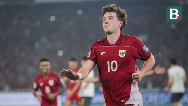Ekspresi striker Timnas Indonesia, Ole Romeny, setelah menjebol gawang Timnas China pada pertandingan Kualifikasi Piala Dunia 2026 di Stadion Utama Gelora Bung Karno, Jakarta, Kamis (5/6/2025). (Bola.com/Bagaskara Lazuardi)
