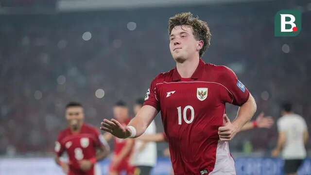 Ekspresi striker Timnas Indonesia, Ole Romeny, setelah menjebol gawang Timnas China pada pertandingan Kualifikasi Piala Dunia 2026 di Stadion Utama Gelora Bung Karno, Jakarta, Kamis (5/6/2025). (Bola.com/Bagaskara Lazuardi)