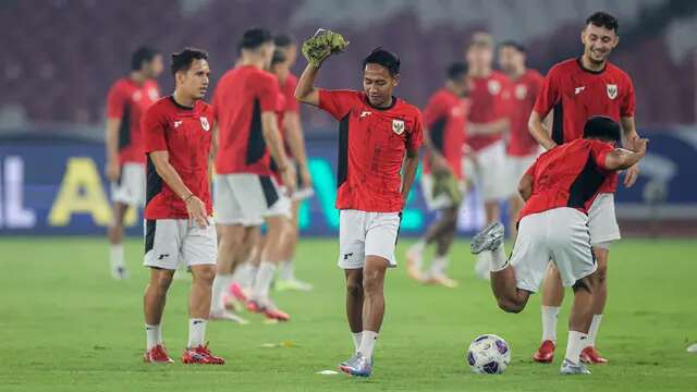 Official training Timnas Indonesia jelang pertandingan melawan China di SUGBK, Jakarta, Rabu (4-6-2025). (Bola.com/Bagaskara Lazuardi)