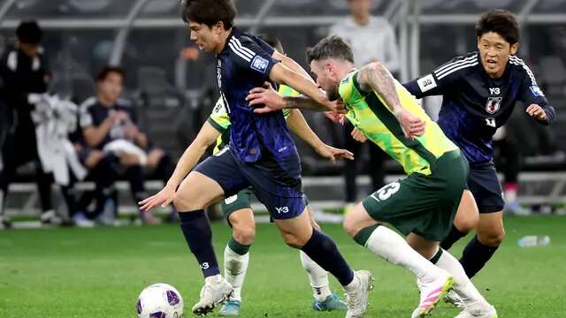 Timnas Australia vs Jepang di kualifikasi Piala Dunia 2026, Kamis (5/6/2025). (AFP/Colin Murty)