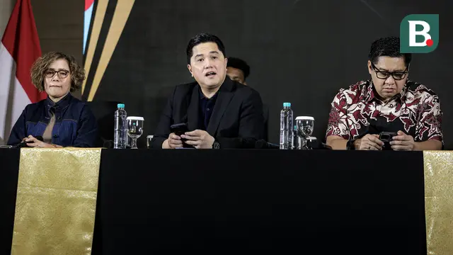 Konferensi pers Piala Presiden 2025 di Menara Danareksa, Jakarta Pusat, pada Jumat (13/6/2025). (Bola.com/Bagaskara Lazuardi)