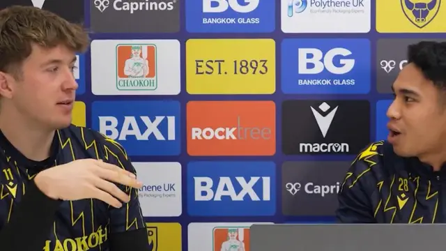 Ole Romeny, Marselino Ferdinan, Oxford United. (Bola.com/tangkapan layar Youtube Qxford United Official)