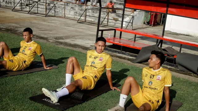 Madura United menjalani latihan perdana di Madura United Training Ground (MUTG), Pamekasan, (23/6/2025). (Doc Madura United)