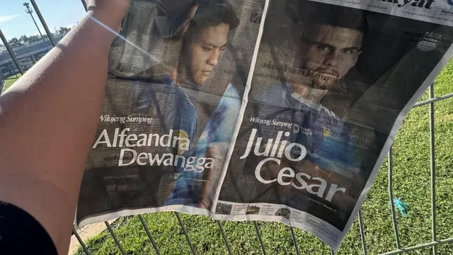 Alfeandra Dewangga dan Julio Cesar resmi diumumkan sebagai pemain baru Persib musim 2025/26. (Bola.com/Erwin Snaz)