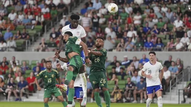 Laga Timnas Arab Saudi vs Timnas Amerika Serikat di Piala Emas CONCACAF 2025 (AP Photo/Eric Gay)