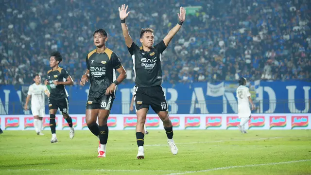 Penyerang Dewa United, Egy Maulana Vikri, berselebrasi setelah mencetak gol ke gawang Liga Indonesia All Star di Piala Presiden 2025. (Dok. Piala Presiden)