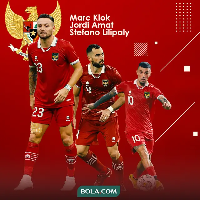 Timnas Indonesia - Pemain Naturalisasi Timnas Indonesia: Jordi Amat, Marc Klok, Stefano Lilipaly (Bola.com/Salsa Dwi Novita)