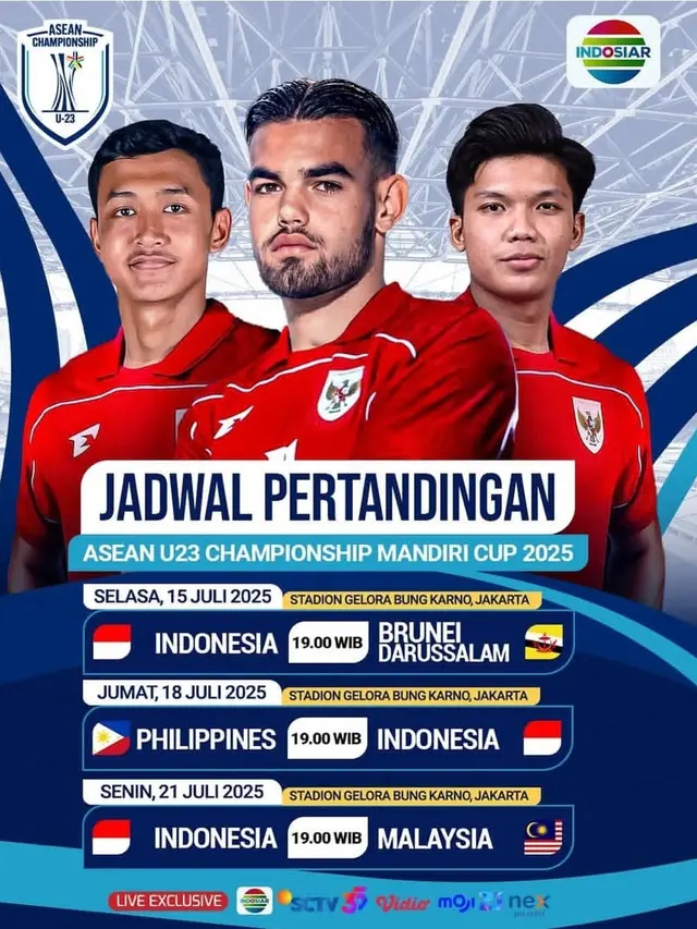 Di ajang ASEAN U-23 Championship Mandiri Cup 2025, Timnas Indonesia U-23 tergabung dalam grup A bersama Malaysia, Filipina, dan Brunei Darussalam. (Istimewa)