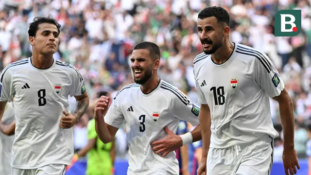 Pemain Timnas Irak. (AFP/Hector Retamal)