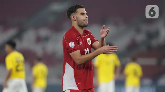 Jens Raven jadi bintang kemenangan Timnas Indonesia U-23 atas Brunei Darussalam. (Liputan6.com/Helmi Fithriansyah)