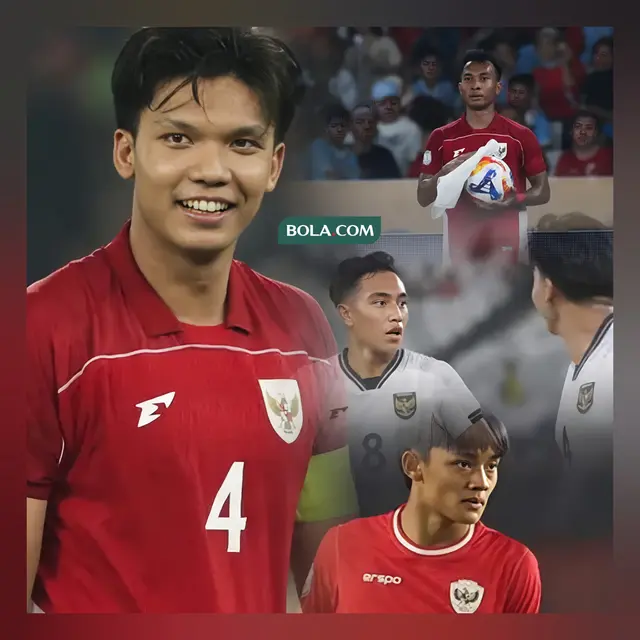 Pemain Timnas Indonesia U-23 yang bakal tampil di BRI Super League: Kadek Arel, Achmad Maulana, Robi Darwis, Rayhan Hannan. (Bola.com/Wiwig Prayugi)
