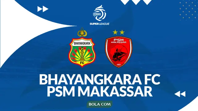 Ilustrasi Bhayangkara FC Vs PSM Makassar di BRI Super League. (Bola.com/Gregah Nurikhsani)