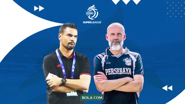 Pelatih Persita Tangerang Carlos Pena dan pelatih Persebaya, Eduardo Perez. (Grafis: Gregah Nurikhsani/Bola.com)