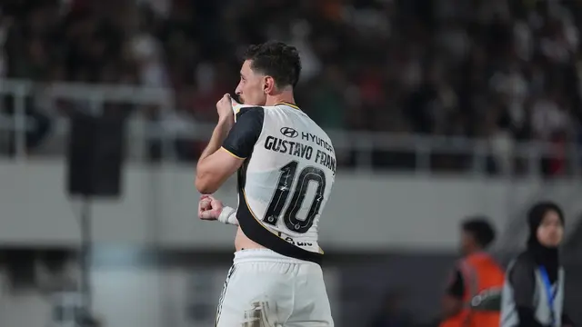 Gustavo Franca saat mencetak gol ke gawang Persis Solo di pekan kedua BRI Super League 2025/2026. (Persija Jakarta)