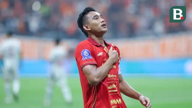 Pemain Persija Jakarta, Rizky Ridho saat timnya berhadapan dengan Persita Tangerang pada pekan perdana BRI Super League 2025/2026 di Jakarta International Stadium, Minggu (10/8/2025). (Bola.com/M. Iqbal Ichsan)