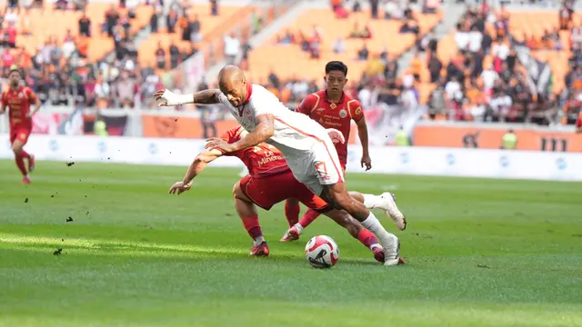 Aksi Striker Malut United, David Da Silva dalam laga pekan ketiga BRI Super League 2025/2026 di Jakarta International Stadium, Sabtu (23/8/2025). (Dok. Malut United)