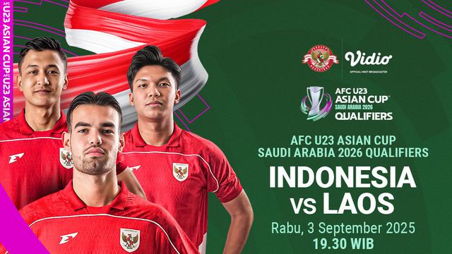 siaran langsung Kualifikasi AFC U-23 Asian Cup 2026 timnas Indonesia vs Laos eksklusif di Vidio. (dok. vidio.com)