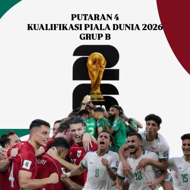 Ilustrasi Grup B putaran keempat Kualifikasi Piala Dunia 2026 zona Asia, Timnas Indonesia, Timnas Arab Saudi, Timnas Irak. (Bola.com/Benediktus Gerendo Pradigdo)