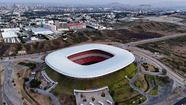 Stadion Akron di Zapopan, akan menjadi tuan rumah empat pertandingan selama Piala Dunia FIFA 2026. Ada empat pertandingan penyisihan grup yang dijadwalkan akan dimainkan di stadion ini, yakni pada tanggal 11, 18, 23, dan 26 Juni 2026. (Ulises Ruiz/AFP)