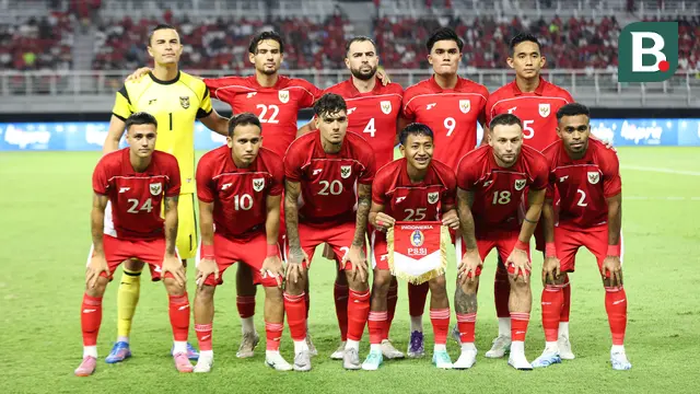 Starting XI Timnas Indonesia saat laga FIFA Matchday melawan Chinese Taipei di Stadion Gelora Bung Tomo (GBT), Surabaya, Jumat (05/09/2025). (Bola.com/Abdul Aziz)