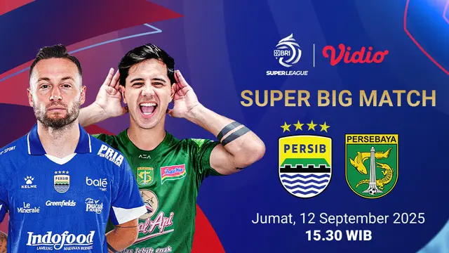 Siaran langsung Persib vs Persebaya eksklusif di Vidio. (dok. vidio.com)