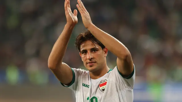 Pemain Timnas Irak, Mohanad Ali. (Hussein FALEH / AFP)