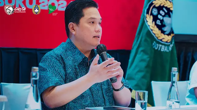 Erick Thohir Rapat Umum Pemegang Saham (RUPS) PT GSI yang digelar di Hotel Fairmont, Jakarta, Rabu (6/8/2025). (Bola.com/Dok. PSSI)