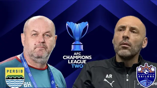 Duel pelatih Persib Bandung vs Lion City Sailors di AFC Champions League Two. (Bola.com/Benediktus Gerendo Pradigdo)