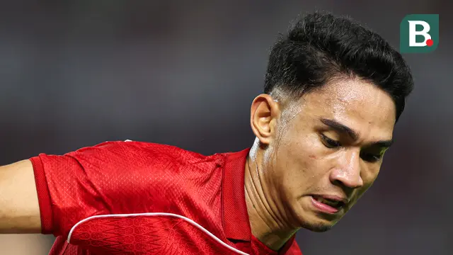 Penyerang Timnas Indonesia, Marselino Ferdinan dalam duel FIFA Matchday melawan Chinese Taipei di Stadion Gelora Bung Tomo, Surabaya, Jumat (5/9/2025). (Bola.com/Abdul Aziz)