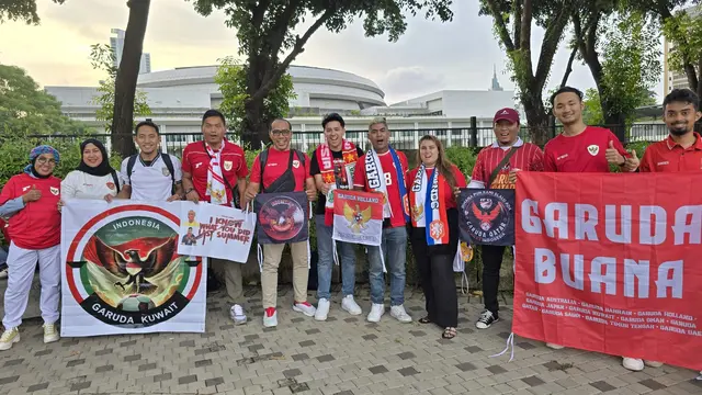 Garuda Timur Tengah dan Garuda Buana saat menyaksikan pertandingan Timnas Indonesia kontra Bahrain di SUGBK pada 25 Maret 2025 yang lalu. (Dokumentasi Garuda Timur Tengah dan Garuda Buana)