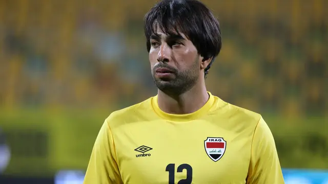 Kapten Timnas Irak, Jalal Hassan, membuat pernyataan kontroversial dengan tak menganggap Timnas Indonesia sebagai pesaing berat di Piala Asia 2023. (AFP/Karim Sahib)