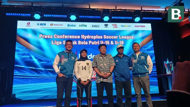 Konferensi pers HYDROPLUS Soccer League di XXI Lounge, Plaza Senayan, Jakarta, Rabu (1/10/2025). (Bola.com/Hery Kurniawan)