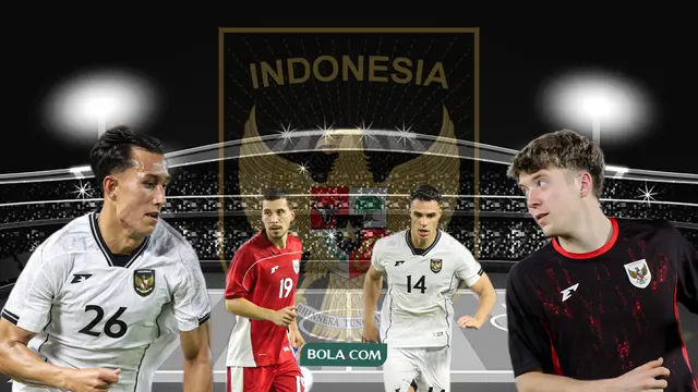 Lini tengah dan depan Timnas Indonesia: Thom Haye, Joey Pelupessy, Ole Romeny, Miliano Jonathans. (Bola.com/Wiwig Prayugi)