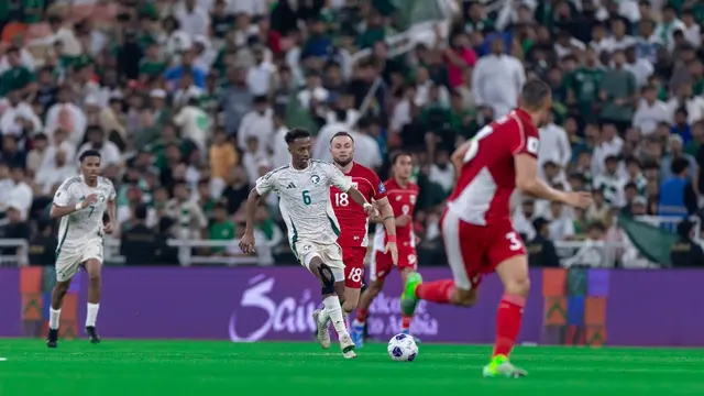 Laga Timnas Indonesia versus Arab Saudi pada laga R4 Kualifikasi Piala Dunia 2026 Zona Asia hari Kamis (09/10/2025) dini hari WIB. (X/Saudi National Team)