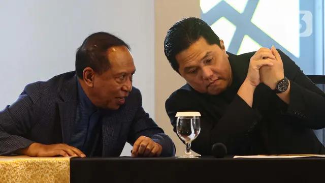 Menurut Erick Thohir, Jordi Cruyff juga sudah melakukan komunikasi dengan pelatih Timnas Indonesia Patrick Kluivert. (Liputan6.com/Angga Yuniar)