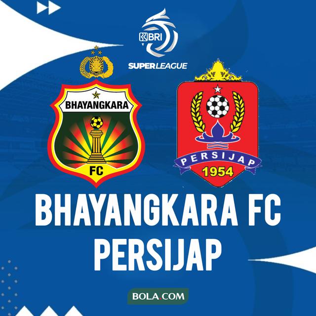 Bhayangkara FC vs Persijap di BRI Super League. (Bola.com/Wiwig Prayugi)