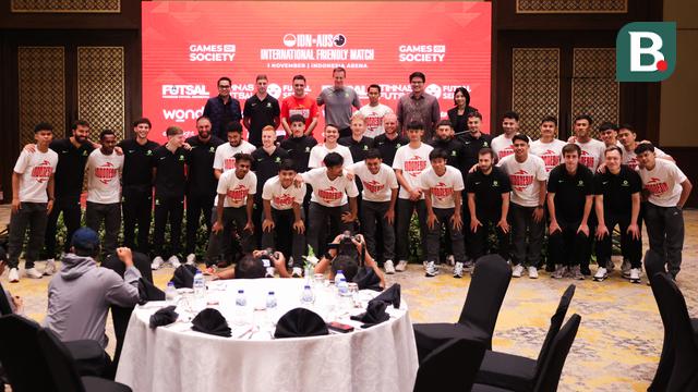 Press Conference International Friendly Match Timnas futsal Indonesia melawan Australia yang bertempat di Hotel Sultan, Jakarta pada Kamis (30/10/2025). (Bola.com/Abdul Aziz)